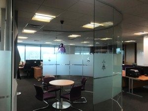Curved Part Glazed Partition Wall